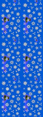 Renkli Bahar Teması eskiz kalıbı. Çiçek deseni. Düz Çiçek Elementleri Tasarımı. Raster illüstrasyonu. Chichi kumaş deseni çiz.