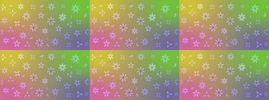 Çiçekli karalama şeklinde Raster çiçek deseni. Tarafsız ve yeşil renklerde çiçekler. Nazik, sevimli çiçek arkaplanı..