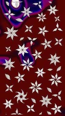 Tekrar eden çiçek arkaplanı, zarif kırmızı ve nötr çiçek duvar kağıdı. Kırmızı ve nötr renkler üzerine çiçek desenli çizimler, el yapımı papatyalar, papatyalar..