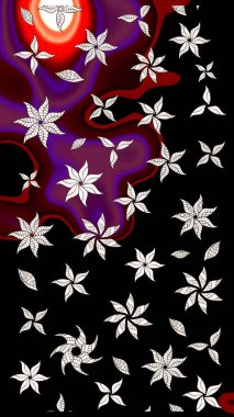 Küçük çiçekteki sevimli çiçek deseni. Yumuşak, yaz çiçekleri siyah ve nötr renklerde. Raster deseni. Raster illüstrasyonu.