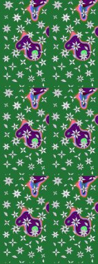 Renkli Bahar Teması eskiz kalıbı. Raster illüstrasyonundaki çiçek desenli çizim. Düz Çiçek Elementleri Tasarımı. Süslü kumaş deseni.