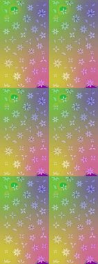 Kumaş, tekstil, duvar kağıdı baskısı için. Renkli desenli eskiz deseni nötr ve yeşil çiçekler ve dekoratif elementlerle. Raster illüstrasyonu. Eskiz geçmişi. Antika retro tarzı.