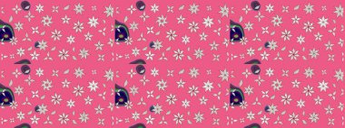 Güzel çiçek deseni. Pembe ve nötr renklerde çiçekler. Düz Çiçek Elementleri Tasarımı. Renkli Bahar Teması çizim şablonu.