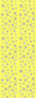 Çiçek desenli eskiz. Sarı ve beyaz renkte çiçekler. Tişört baskısı için çiçek boyama rasteriName.