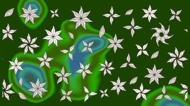 Raster illüstrasyonu. Yeşil ve nötr renklerde çiçekler. Çizim çiçek deseni duvar kağıdı için kullanılabilir.