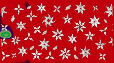 Çizim çiçek deseni duvar kâğıdı olarak kullanılabilir. Raster illüstrasyonu. Kırmızı ve nötr renkte çiçekler.