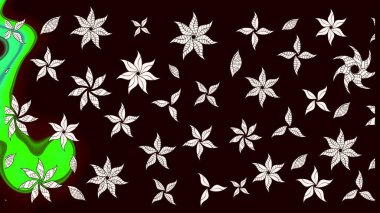 Siyah ve nötr renklerde çiçekler. Çiçekli karalama şeklinde Raster çiçek deseni. Nazik, narin çiçek arkaplanı.