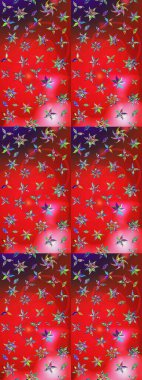 Düz Çiçek Elementleri Tasarımı. Çiçekli eskiz çizimi. Kırmızı ve pembe renkte çiçekler. Renkli Yaz Teması çizim şablonu.