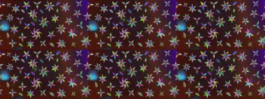 El çizimi. Raster illüstrasyonu. Çiçekler, dallar, bitkiler ve çiçekler. Güzel kumaş deseni.