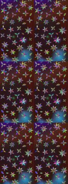 Raster. Zarif, parlak ve eskiz kahverengi ve mor çiçek desenli tasarım. Sabıka baskıları, bebek kıyafetleri, duvar kâğıtları, paket kutuları vb..