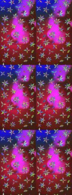 Raster çiçek desenli çiçek deseni, yapraklar, dekoratif elementler, sıçrama, lekeler, el çizimi kontur çizgileri ve Doodle çizim stili, grafik raster çizim çizimi.