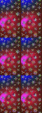 Raster güzel bir çiçek deseni çizmiş. Bahar mevsimi. Kırmızı ve kahverengi renkte çiçekler. Nazik romantik baskı. Tatil havası..