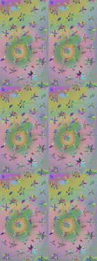 Tekstil veya kitap kapakları, imalat, duvar kağıtları, baskı, hediye paketi ve yapıştırma kitabı için çiçek eskizi geçmişi. Raster illüstrasyonu. Küçük ölçekli çiçeklerdeki basit sevimli desen.