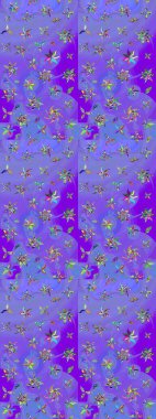 Çiçekli eskiz arkaplanı. Çocuk stili. Renkli Bahar Teması eskiz kalıbı. Düz Çiçek Elementleri Tasarımı.