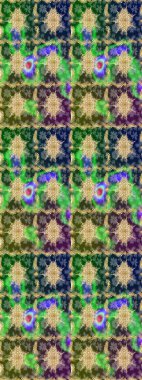 Barok tarzında duvar kâğıdı tasarımı için eskiz şablonu arka planı. Süslü raster dekorasyonu. Altın elementlerle yeşil renklerde altın desen.