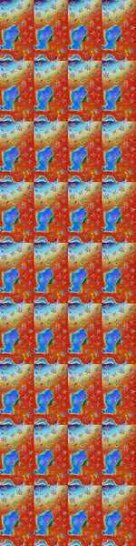 Turuncu ve mavi renkli çiçekler. Küçük çiçekte sevimli çiçek deseni var..