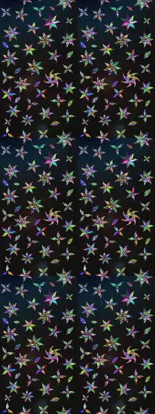 Şirin çiçek elementleri. Gri ve mavi renkte çiçekler. Raster illüstrasyonu. Çizim.