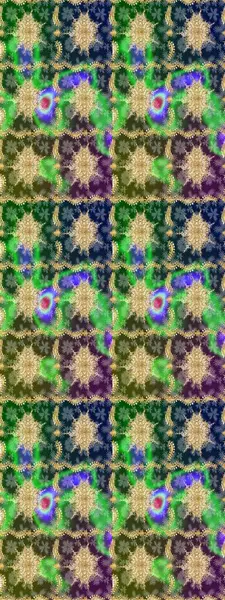 Barok tarzında duvar kâğıdı tasarımı için eskiz şablonu arka planı. Süslü raster dekorasyonu. Altın elementlerle yeşil renklerde altın desen.