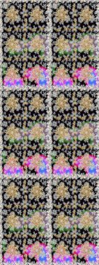 Raster illüstrasyonu. Kusursuz damaske klasik altın desen. Gri ve siyah renklerde altın sarısı desenler. Tekrarlayan ögelerle soyut arkaplan Raster.