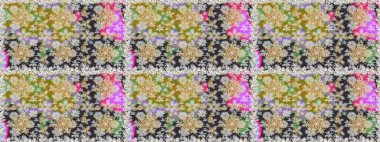 Çizgi sanatı tasarım şablonu için kusursuz sınır. Davetiyeler, kartlar, web sayfası için Raster illüstrasyon. Gri ve nötr renklerde altın element. Doğu tarzı element. Altın çizgili çiçek dekoru.