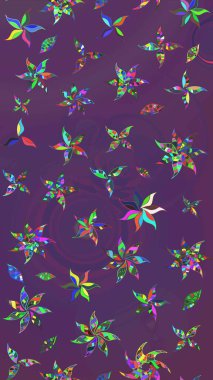 Sabıka fotoğraflarında, bebek kıyafetlerinde, duvar kâğıtlarında, paket kutularında falan kullanılabilir. Raster. Zarif, parlak ve eskiz mor ve mor çiçek desenli tasarım.