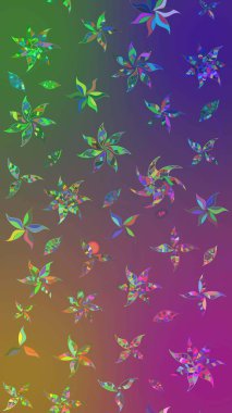 Çiçek desenli eskiz. Mor ve yeşil renkli çiçekler. Tişört baskısı için çiçek boyama rasteriName.