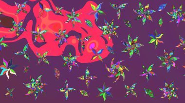 Raster Moda kumaş deseni. Şirin çiçekler. Çizgi çizimi deseni.