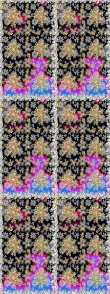 Kusursuz altın desen. Gri ve siyah renklerde altın elementlerle kusursuz desen. Raster doğulu süsü.