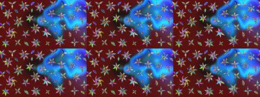 Eskiz klasiği. Raster Şirin kumaş deseni. Düz Çiçek Elementleri Tasarımı. Renkli Bahar Teması çizim şablonu.