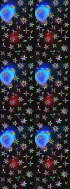 Renkli Bahar Teması eskiz kalıbı. Düz Çiçek Elementleri Tasarımı. Gri ve mavi renkte çiçekler. Çiçek desenli eskiz, yaz çiçekleri..