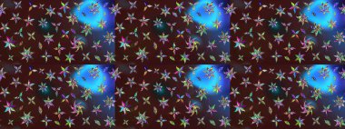 El çizimi çiçek çizimi deseni (fayans). Şirin çiçekli, desenli, kahverengi ve mavi renkli renkli bir eskiz. Tekstil için suluboya çizim deseni.