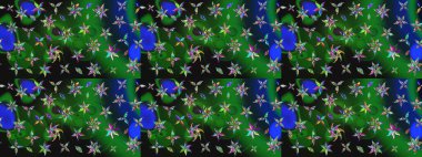 Yeşil ve gri renkte manzaralı çiçek deseni. Çiçek kompozisyonu, el boyası, hassas şablon. Üst manzara, yumuşak stil. Sevgililer günü ve tebrik kartı konsepti için şık bir davet.