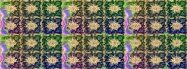 Doğu tarzında klasik tasarım öğesi. Geleneksel Arap dekoru yeşil renklerde. Süslü dantel iz sürücü. Çiçek süslemeli Raster eskiz deseni. Duvar kağıdı için altın süslü illüstrasyon.