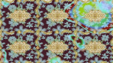 Altın elementlerle nötr renklerde altın desen. Klasik Raster altın desenini çiz. Klasik klasik klasik arka plan. Geleneksel oryantasyon süsü.