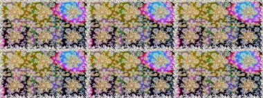 Damask altın soyut çiçek nötr renklerde pürüzsüz desen. Raster illüstrasyonu. Süsleme.