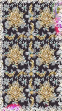 2019 Noel 'i, kar tanesi, yeni yıl. Gri renklerde ve altın elementlerle klasik, pürüzsüz desen.