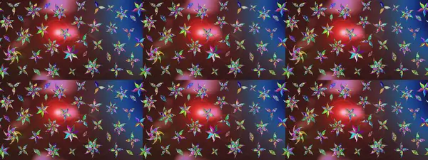 Kahverengi ve mavi renkli çiçekler. Gömlek, arka plan modelini çiz. Tropik çiçekler.