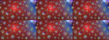 Raster - stok. Kahverengi ve kırmızı çiçekli eskiz deseni, suluboya çiçek deseni, sevimli çiçek, duvar kağıdı, kart veya kumaş için fayanslı.