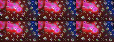 Kahverengi ve kırmızı çiçekli eskiz deseni, suluboya çiçek deseni, sevimli çiçek, duvar kağıdı, kart veya kumaş için fayanslı. Raster - stok.