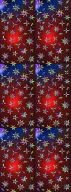 Çizim kalıbı. Çiçek duvar kağıdı. Renkli süs kenarı. Kahverengi ve kırmızı renklerde. Hint süsü. Raster illüstrasyonu.