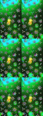 Raster çiçekli arka plan. Yazdır. Güzel eskiz şekli. Güzel kumaş deseni. Renkli Yaz Temalı eskiz kalıbı. Düz Çiçek Elementleri Tasarımı.