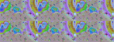 Eskiz geçmişi. Raster illüstrasyonu. Raster. Kumaş, tekstil, duvar kağıdı baskısı için. Tomurcukları çiçek olan sevimli bir çiçek deseni. Antika retro tarzı.