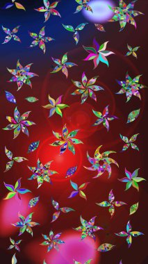 Düz Çiçek Elementleri Tasarımı. Şirin çiçek elementleri. Taslak desenli, modaya uygun kumaş deseni. Renkli Bahar Teması eskiz kalıbı. Raster illüstrasyonu.