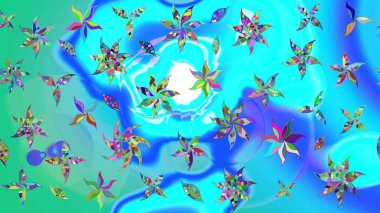 Raster deseni. Süslü kumaş deseni. Çiçekli çiçek deseni, suluboya..