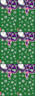 Çiçekler suluboya eskiz deseni. Raster Stili kumaş deseni.