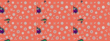 Çiçekler turuncu ve nötr renklerde. Küçük çiçekte sevimli çiçek deseni var..