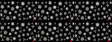 Sanat, tarafsız ve ilham verici bir çiçek ve arkasında iz bırakır. Siyah ve nötr el çizimi desen. Karalama çiçekleri çizim kalıbı. Raster deseni.