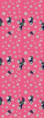 Çiçekli yumuşak bir eskiz şekli. Raster illüstrasyonu. Pembe ve nötr renklerde bahar çiçekleri. Raster çiçekleri klasik tarzda resmedilir..