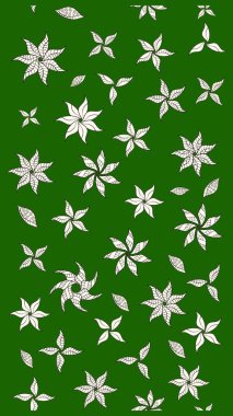 Çiçek buketleriyle klasik bir eskiz şekli. Yeşil ve nötr renklerde. Raster illüstrasyonu.