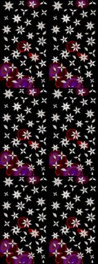 Renkli Bahar Teması eskiz kalıbı. Raster illüstrasyonundaki çiçek desenli çizim. Siyah ve nötr renklerde çiçekler. Düz Çiçek Elementleri Tasarımı.